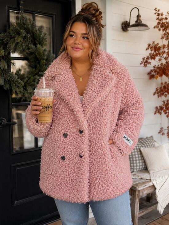 jakke Jackets & Blazers - Jakke NWOT PINK FAUX LAMBS WOOL COAT JACKET